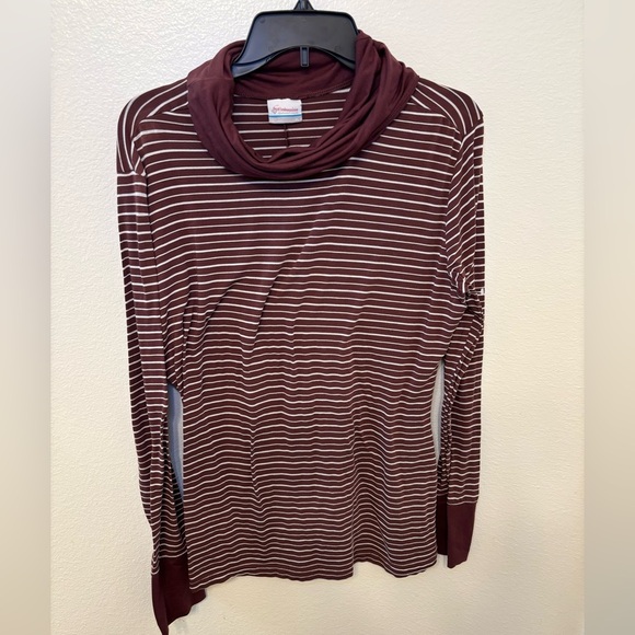 Columbia Tops - Columbia Maroon Striped Long Sleeve Top